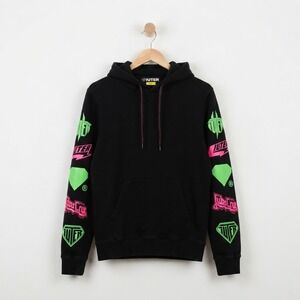Rare Iuter Milano Horns Hoodie Cyberpunk Streetwear Neon Graphic Italian Small